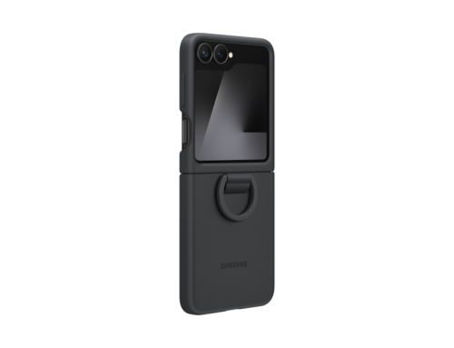 Samsung Silikon Back Cover mit Ring Schwarz Samsung Galaxy Z Flip 6/Flip 7 FE