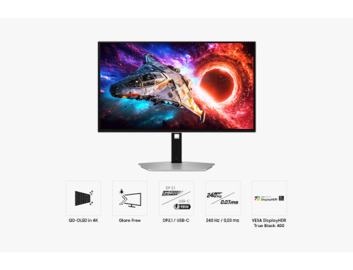 Samsung 27" Odyssey OLED G8 G80SH 4K UHD 240Hz Gaming Monitor, 27 Silber