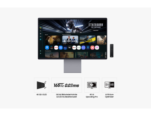 32" Smart Monitor M9 M90SF 4K UHD OLED 165Hz 0,03ms Samsung Vision AI, 32 Silber