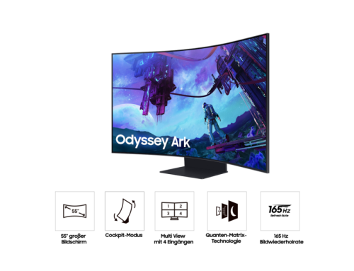 Samsung 55" Odyssey Ark G97NC 4K UHD 165Hz Gaming Monitor, 55 Schwarz