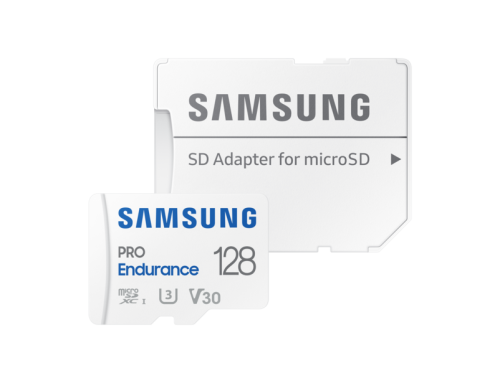 Samsung PRO Endurance microSD-Speicherkarte 2022 inkl. SD Adapter, 128 GB White