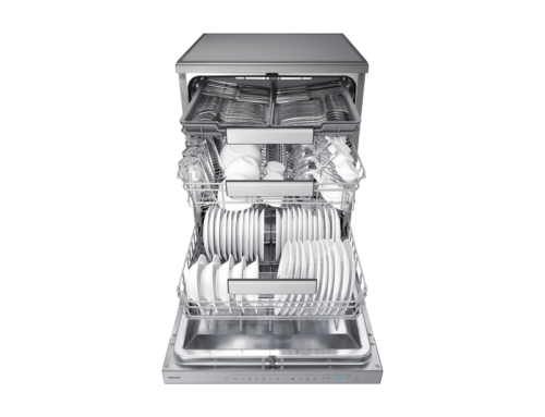 Samsung DW70H Freistehender Geschirrspüler, 60 cm, EEK: C, 14 Maßgedecke Silber