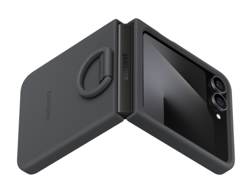 Samsung Silikon Back Cover mit Ring Schwarz Samsung Galaxy Z Flip 6/Flip 7 FE