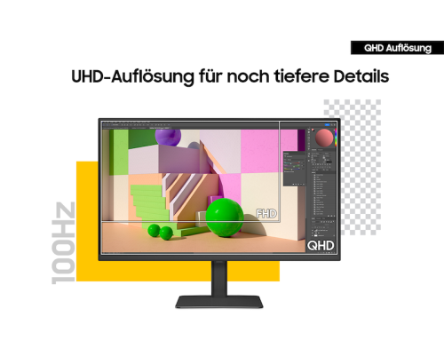 Samsung 27" ViewFinity S6 S60UD QHD 100Hz High Resolution Monitor, 27 Schwarz