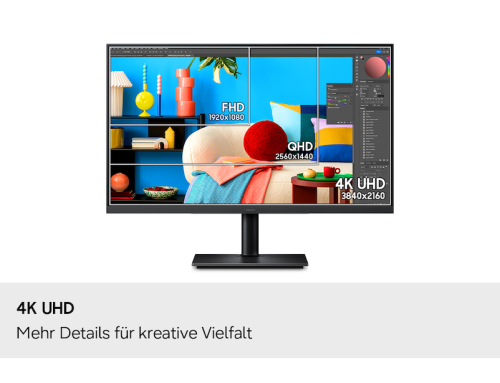 Samsung 27" ViewFinity S8 S80UH 4K UHD High Resolution Monitor, 27 Schwarz