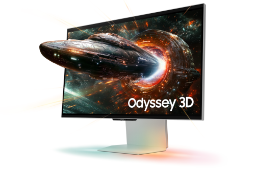 Samsung 27" Odyssey 3D G90XF 4K UHD 165Hz 1ms Gaming Monitor, 27 Silber